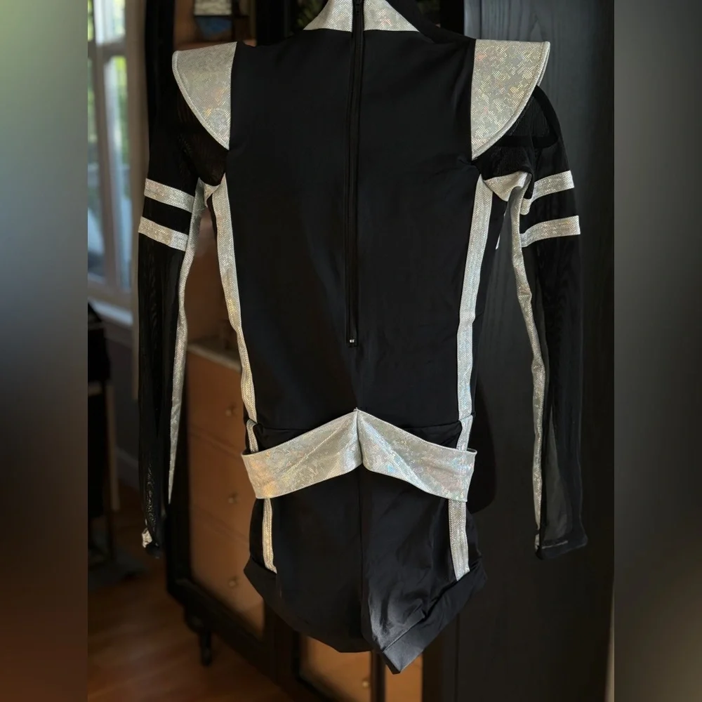 👽WEISSMAN Dance Costume Space Halloween Cosmic Future Metallic One Piece